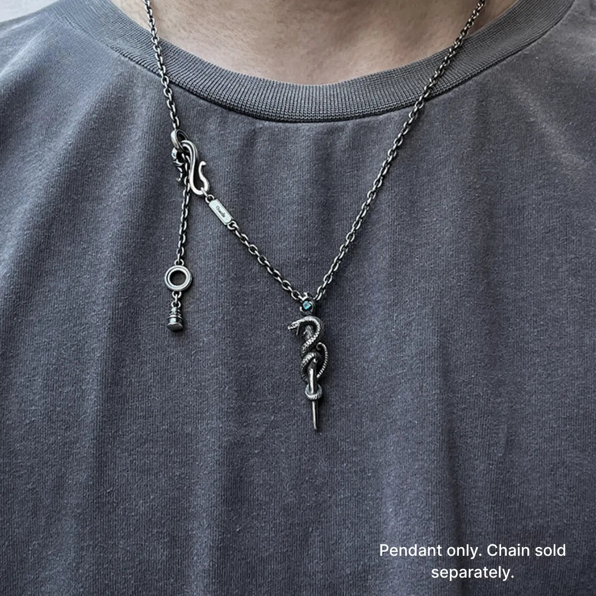 Asclepius' Serpent Staff Pendant