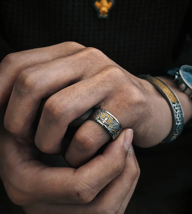 Imperial Taotie Meteorite Ring