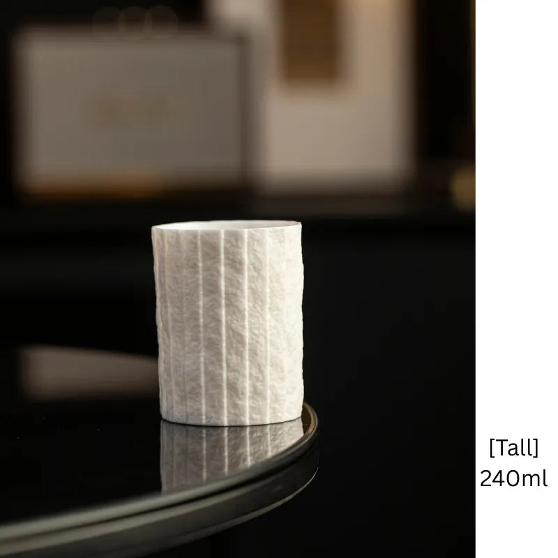 Handmade Coffee Cup Stone Fold Porcelain– Paper-Thin Translucent Drinkware