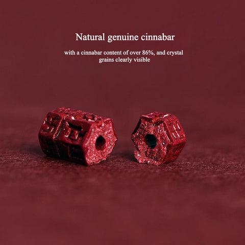 Natural Cinnabar Rotating Bead Bracelet – Handwoven Cultural Jewelry