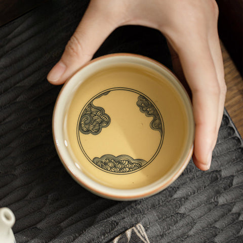 Blue and White Dragon Tea Cup – Ru Kiln Craft