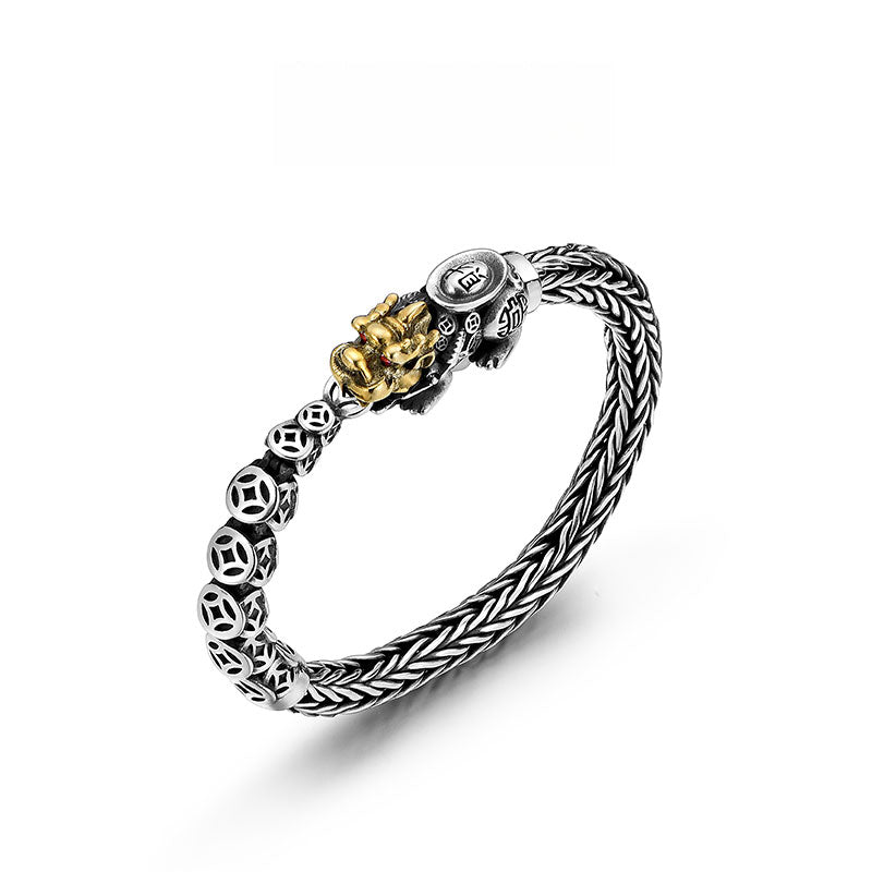 Shan Hai Jing Pixiu Brass Clasp Bracelet for Men