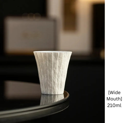 Handmade Coffee Cup Stone Fold Porcelain– Paper-Thin Translucent Drinkware