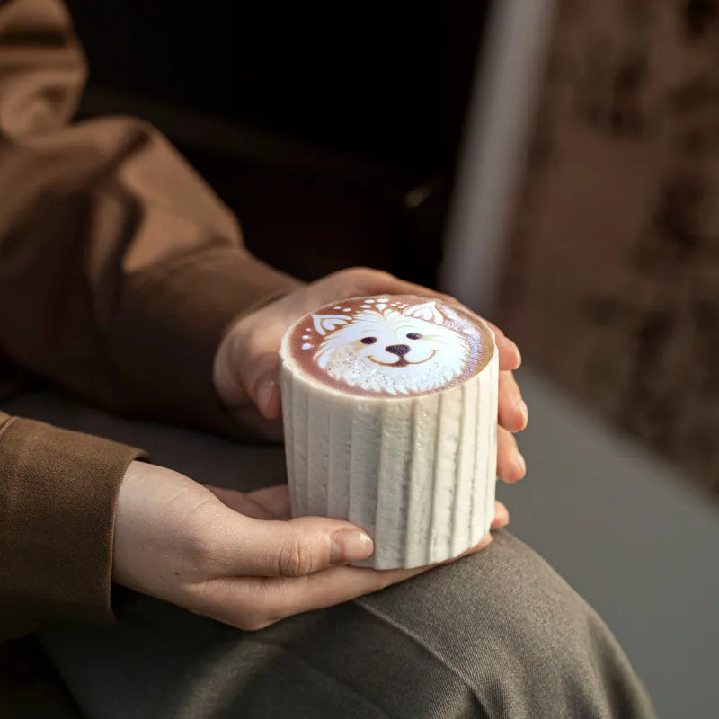Handmade Coffee Cup Stone Fold Porcelain– Paper-Thin Translucent Drinkware