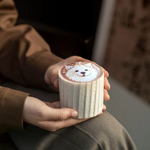 Handmade Coffee Cup Stone Fold Porcelain– Paper-Thin Translucent Drinkware