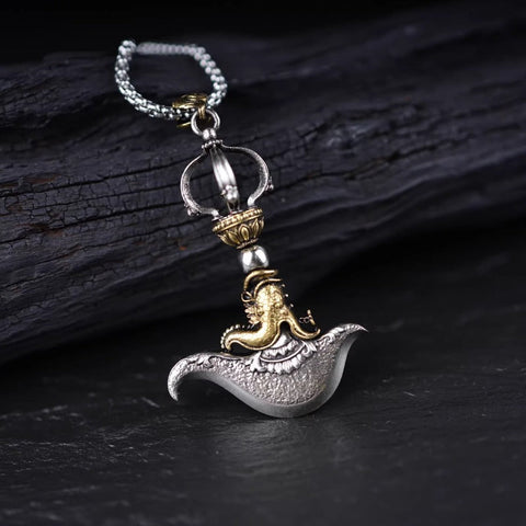 Handcarved Tibetan Makara Axe Pendant – Cultural Artistry
