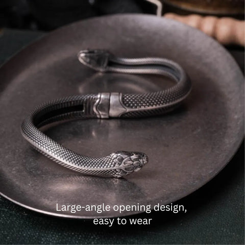 Double Serpent Bracelet - 925 Silver Handcrafted Retro