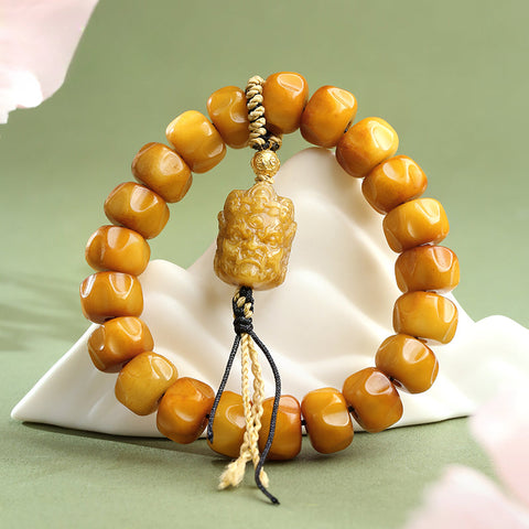 Tibetan Bone Carving Bracelet: Blessed Potala Heritage