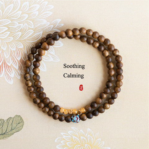 Agarwood Harmony Bracelet: Wood Element Elegance