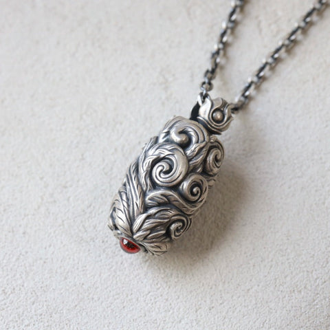 Sterling Silver Nine-Tailed Fox Pendant Necklace