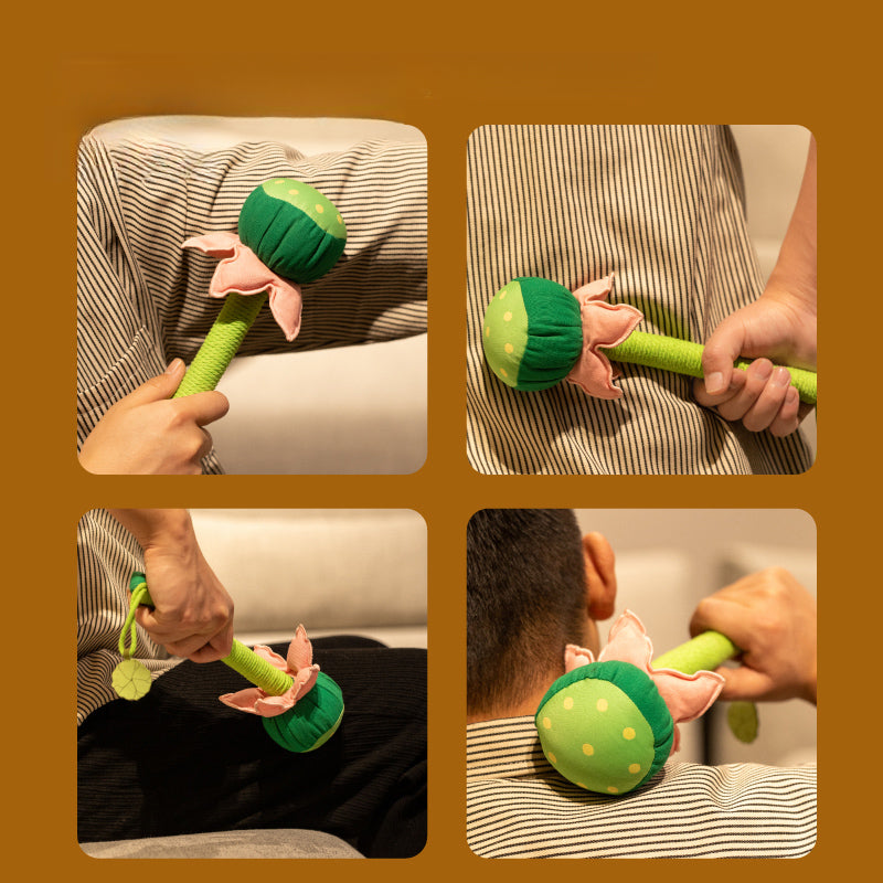 Lotus-Embossed Mugwort Massage Hammer