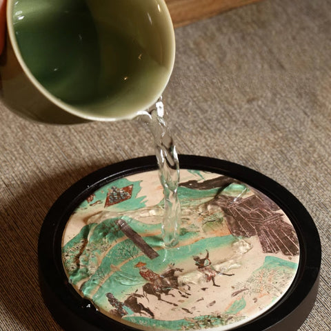 Quick-drying Cup Holder | Ceramic & Bamboo Coaster Set
