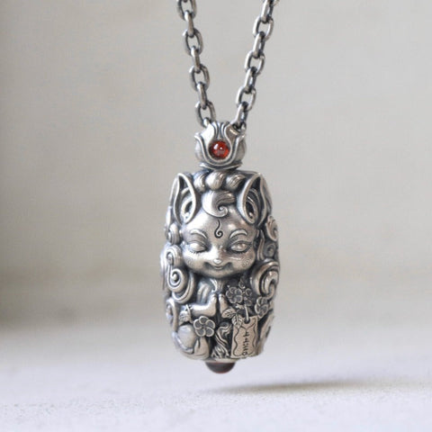 Sterling Silver Nine-Tailed Fox Pendant Necklace