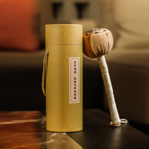 Lotus-Embossed Mugwort Massage Hammer