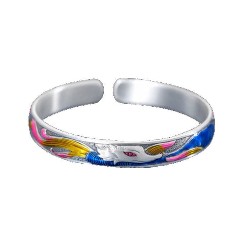Mythical Nine-Tailed Fox Sterling Silver Bracelet & Ring Set