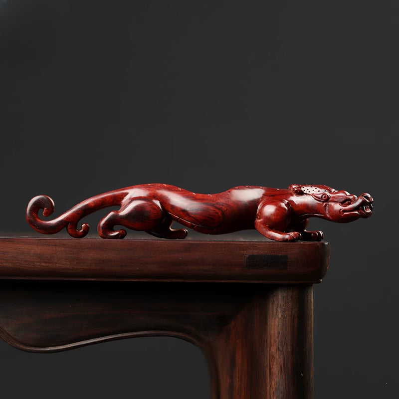 Chilong Dragon Sculpture | Hand-Carved Rosewood Decor