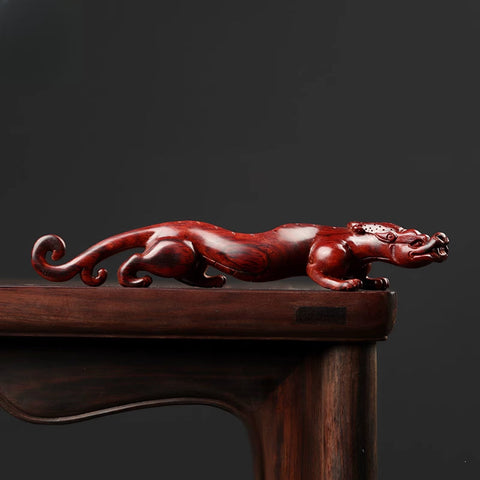 Chilong Dragon Sculpture | Hand-Carved Rosewood Decor