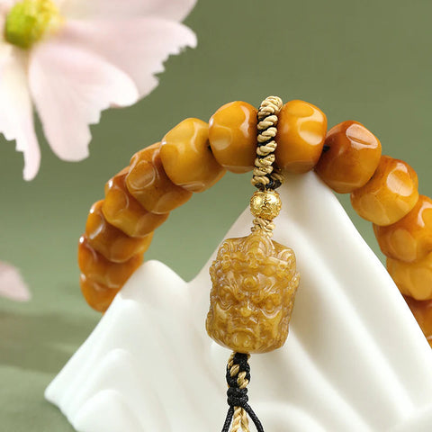 Tibetan Bone Carving Bracelet: Blessed Potala Heritage