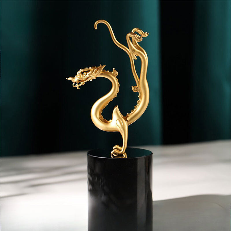 Tang Dynasty Copper Dragon Sculpture – Antique Metalwork Art