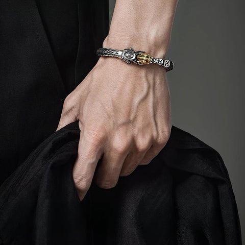 Shan Hai Jing Pixiu Brass Clasp Bracelet for Men