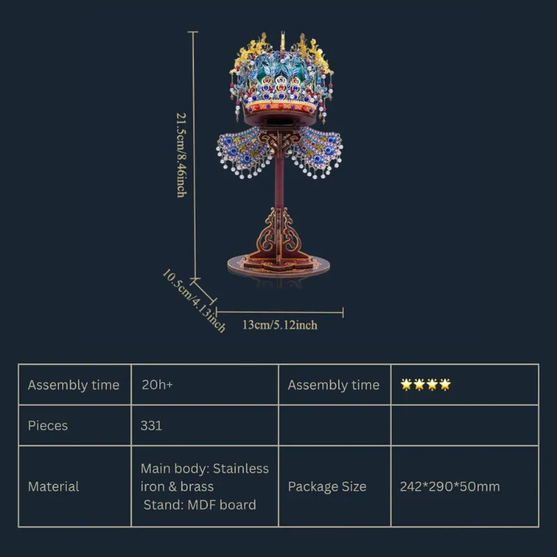 Phoenix Crown Metal Model Kit – Handmade Gift Ornament