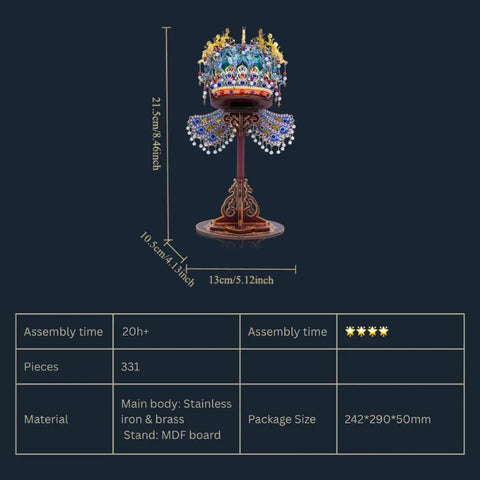 Phoenix Crown Metal Model Kit – Handmade Gift Ornament