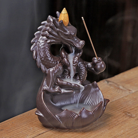 Celestial Dragon & Lotus Backflow Incense Burner