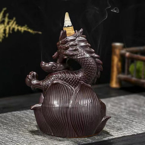 Celestial Dragon & Lotus Backflow Incense Burner