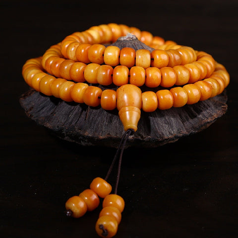 Tibetan Yak Bone 108-Bead Meditation Bracelet