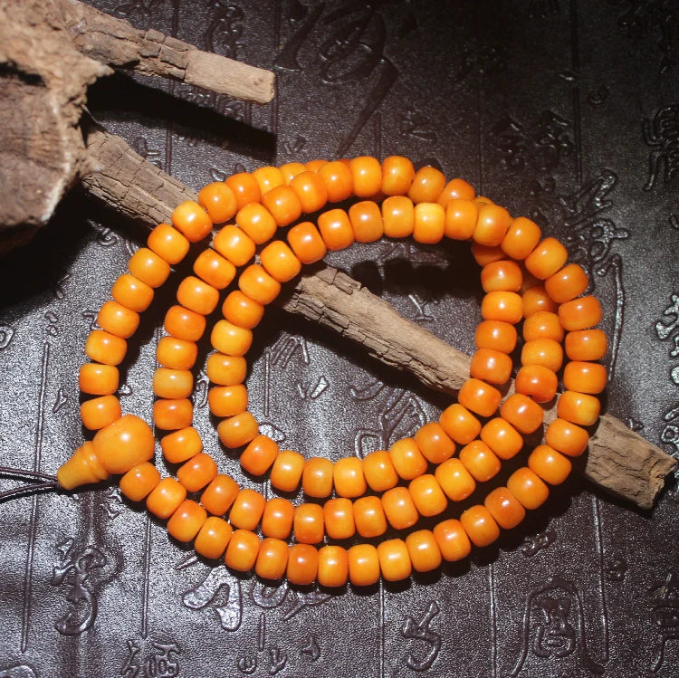 Tibetan Yak Bone 108-Bead Meditation Bracelet