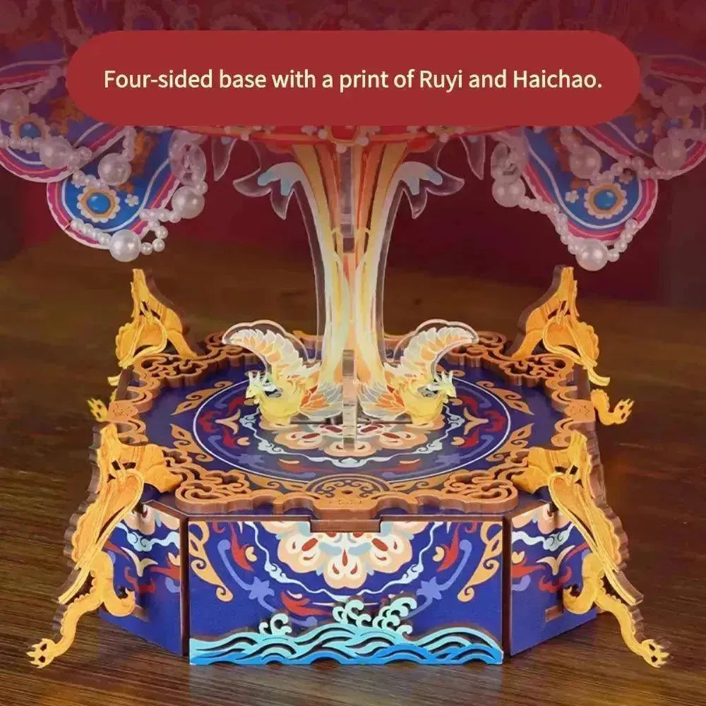 DIY Phoenix Crown Music Box – 3D Wooden Puzzle Kit