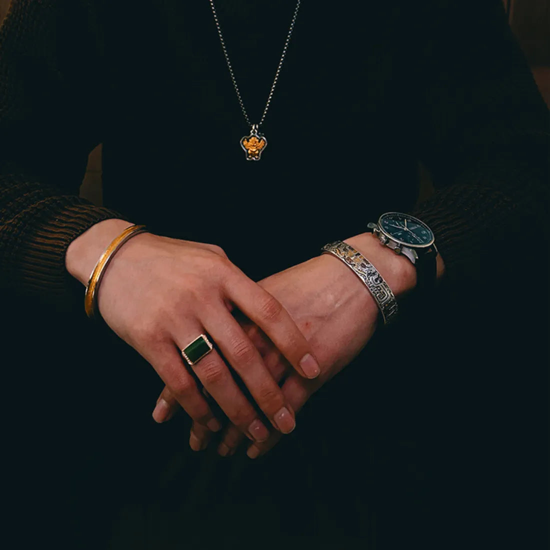 Imperial Taotie Meteorite Bracelet
