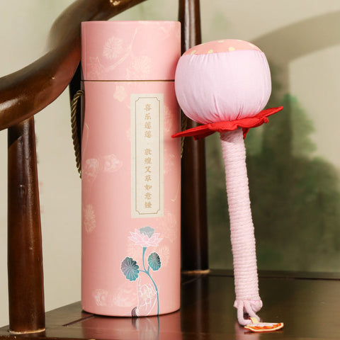 Lotus-Embossed Mugwort Massage Hammer