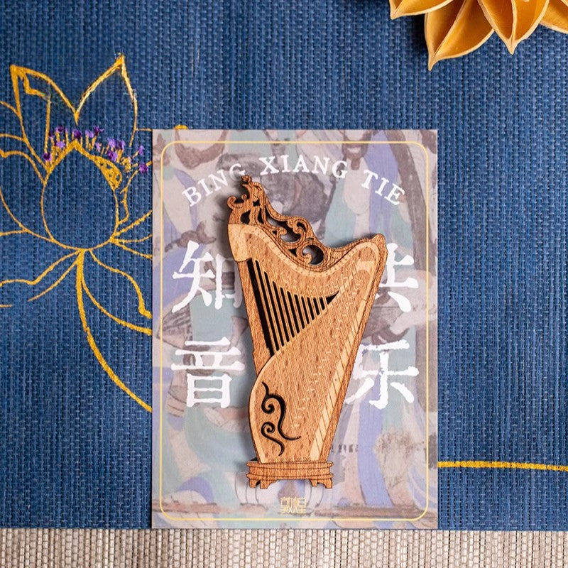Mogao Grottoes Instrument — Wooden Fridge Magnet