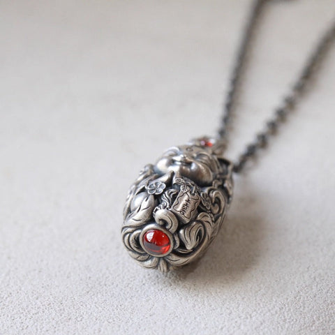 Sterling Silver Nine-Tailed Fox Pendant Necklace