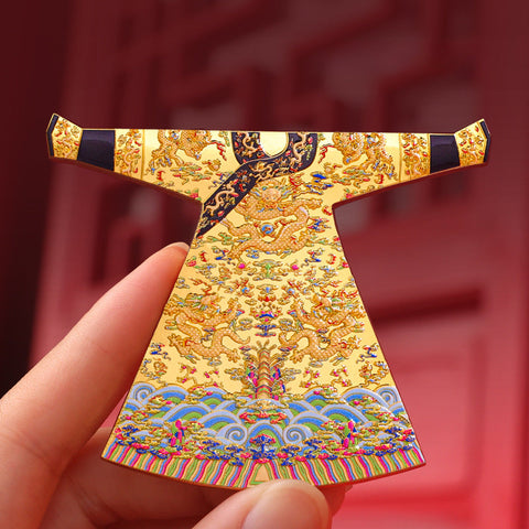 Imperial Dragon Robe Fridge Magnet – Qing Dynasty Relief Engraving