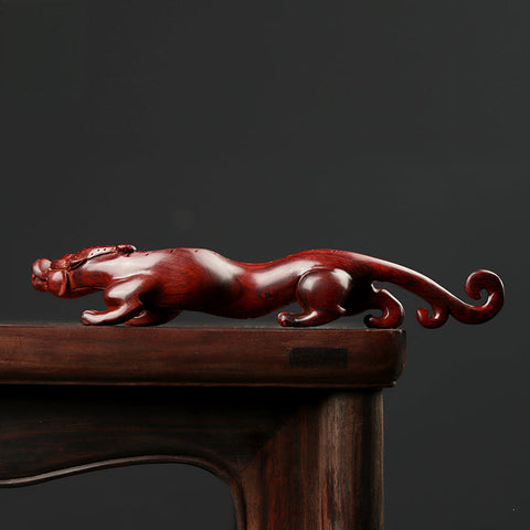 Chilong Dragon Sculpture | Hand-Carved Rosewood Decor